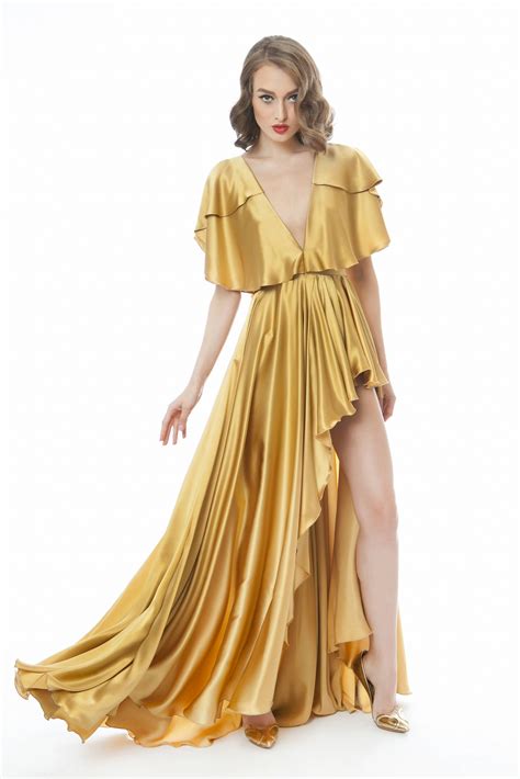 satin dresses with sleeves