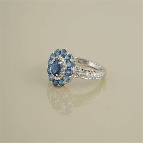 14K Gold and Diamond Azure Blue Sapphire Ring for Women – Moi Fine Jewelry