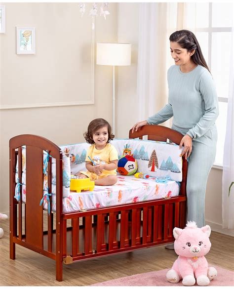 Babyhug Florence 3 in 1 Rocking Cot Cum Junior Bed Cherry| Solid ...