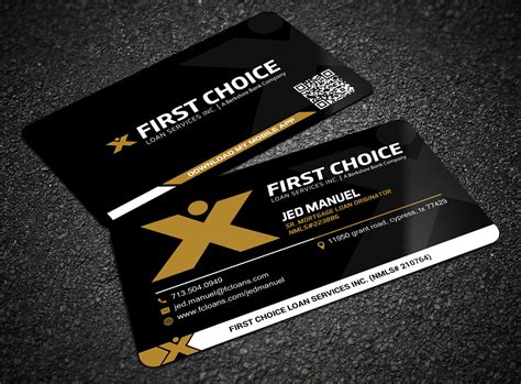 Upmarket, Bold, Mortgage Lender Business Card Design for First Choice ...