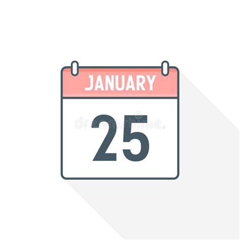 25th January Calendar Icon. January 25 Calendar Date Month Icon Vector ...