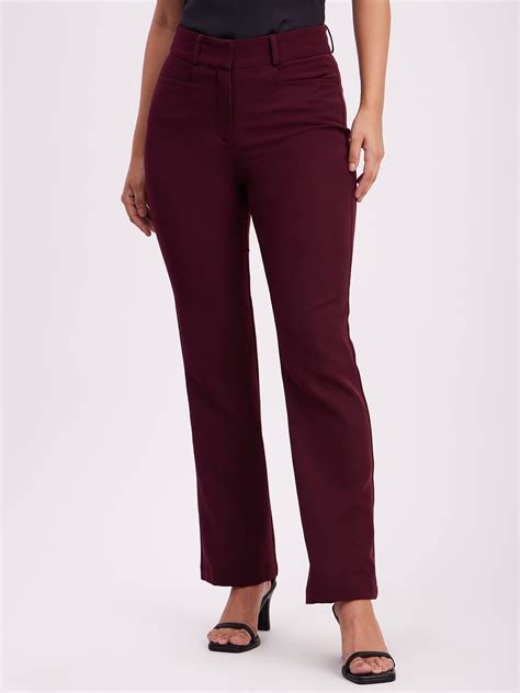 Buy Maroon High Waist Pants Online | FableStreet