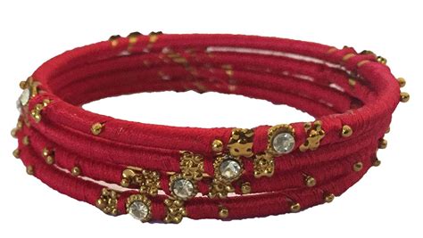 Buy NK Creations Silk Thread Bangle Set for Women (Size: 2.8, NK ...