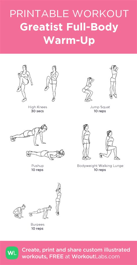 Greatist Full-Body Warm-Up | Workout labs, Printable workouts, Workout ...