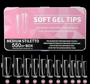Buy Trendy Look Tips,soft Gel Full Cover Nails, Clear Acrylic Nail Tips ...
