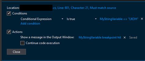 Image result for Conditional Breakpoint Visual Studio