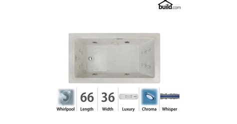 Jacuzzi ELA6636WRL4CWYC Elara 66" Acrylic Whirlpool Bathtub for Drop-In ...