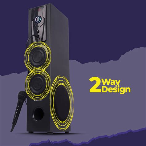 Zebronics Legend Tower Speaker - 80W, LED display, karaoke