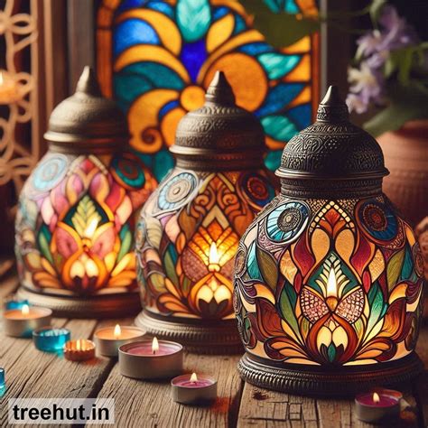 Tea Light Holders Diwali Craft Ideas
