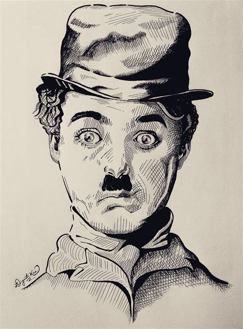 Charlie Chaplin | Pen art work, Art drawings sketches pencil, Art drawings sketches simple