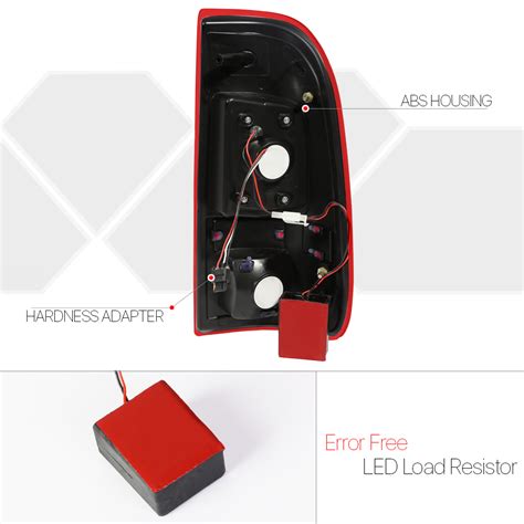 Buy Chrome/Red *TRON LED BAR* 3D Neon Tube Tail Light for 97-03 Ford ...