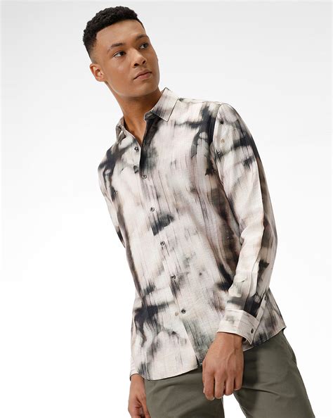 Green-Off White Printed Casual Shirt – The Collection