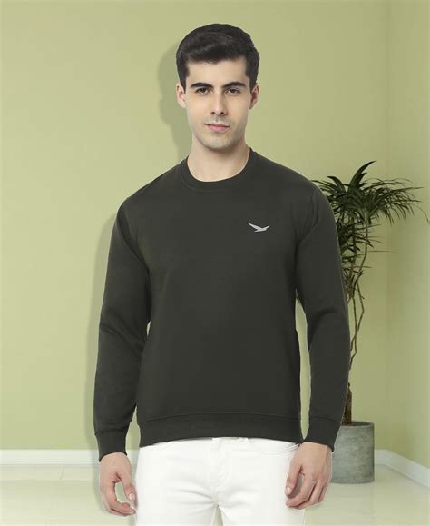 Buy Men Full Sleeve Olive Sweatshirt: TT Bazaar – T T Bazaar