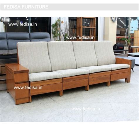 Wooden Corner Sofa Set 7 Seater Wooden Sofa Burma Teak Wood Sofa Set ...