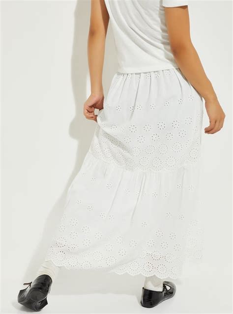 Buy ALAYA F x URB_N Women Schiffili Embroidered Tiered Skirt Online at ...