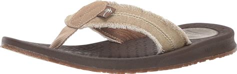 Buy Margaritaville Men's Rag Time Canvas Frayed Flip Flop, Toffee, 10 ...