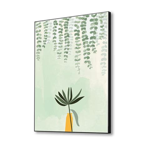 Green Plant In Yellow Vase Canvas Wall Painting – Nestroots