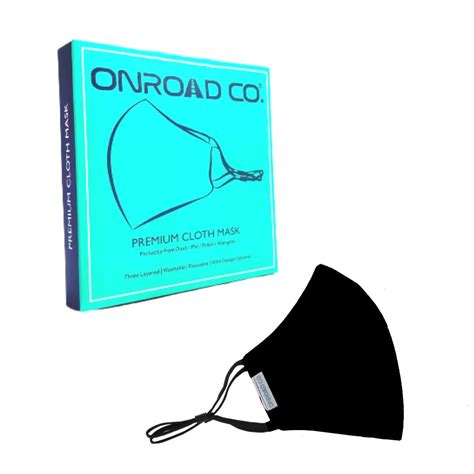 Onroad Co. Cotton Reusable and Washable 3 Layered Cloth Mask (Charcoal ...