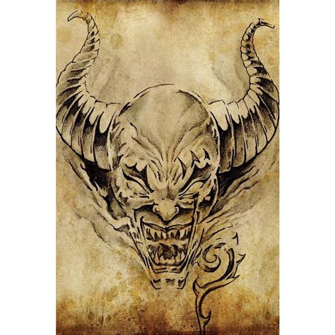 AZ Tattoo Art of A Devil Unframed Paper Poster : Amazon.in: Home & Kitchen