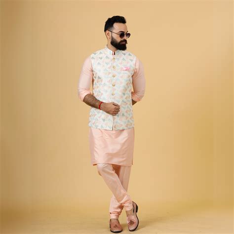 Alluring Beige Abstract Pattern Thread Embroidered Silk Half Jodhpuri ...