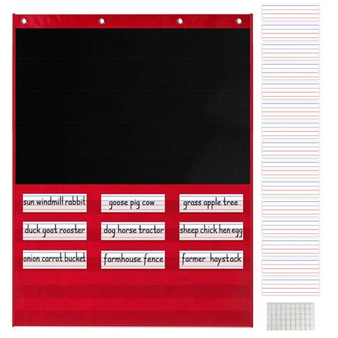 Buy Voiakiu 2 Pcs Pocket Chart for Classroom - Classroom Pocket Chart ...