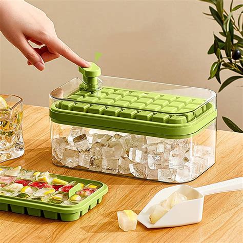 Amazon.com: Ice Cube Tray with Lid and Bin,64 pcs Ice Cubes Molds for ...