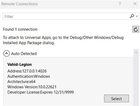 Framework Remote Connection 的图像结果