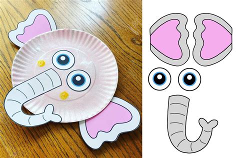 Paper Plate Elephant Craft for Preschool (with free cutouts!) ⋆ The ...