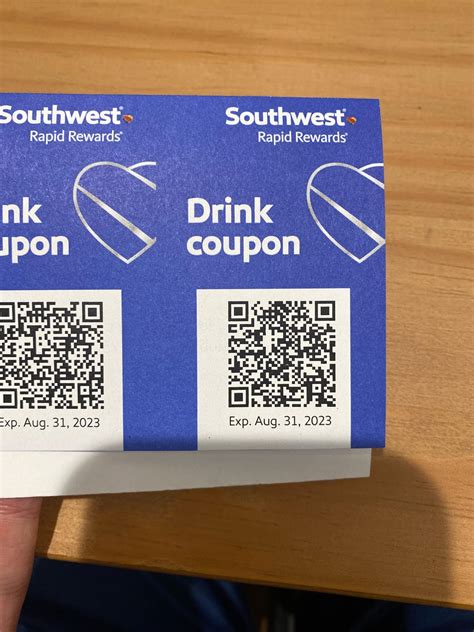 4 - Southwest Airlines Drink Coupons (Expire 8/31/23) : r ...