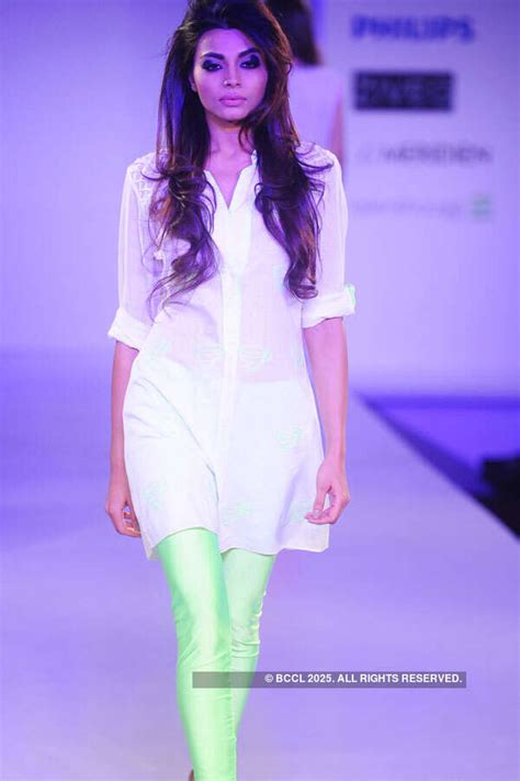 A model walks the ramp during Jabong Online Fashion Week, held at Hotel ...