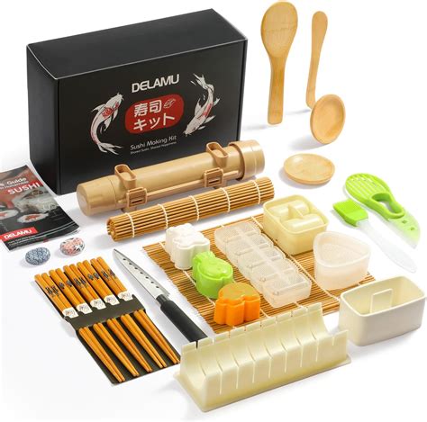 Amazon.com | Sushi Making Kit, 22-in-1 Sushi Roller Kit with Bamboo ...