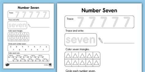 Number Seven Math Worksheet