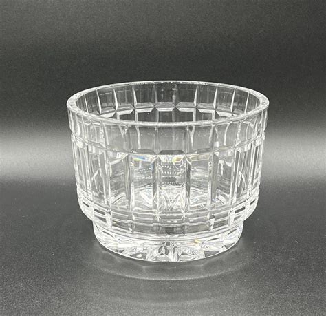 HEAVY Lead Crystal Bowl With Geometric Pattern - Etsy