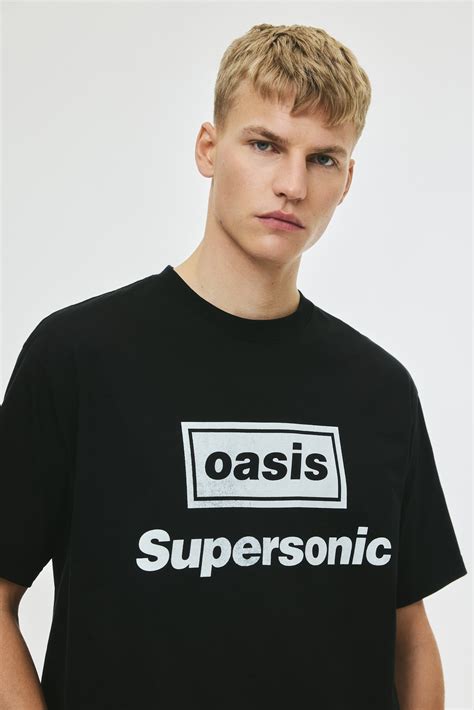 Loose Fit T-shirt - Black/Oasis - Men | H&M IN