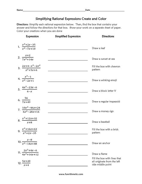 Rational Equations Worksheets Simplifying Rational Expressions Create