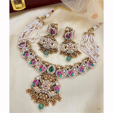 Jewel Addiction Intricate Temple Necklace Set with Goddess Design for ...