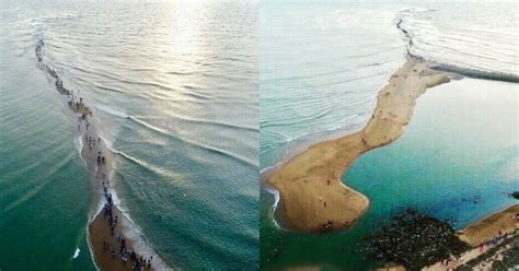 After Kerala Flood, A Sand Strip That Splits This Sea Into Two Halves ...
