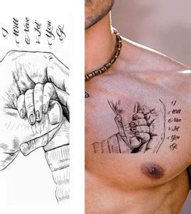 voorkoms Father And Son Hand Temporary Tattoo Stickers For Male And ...