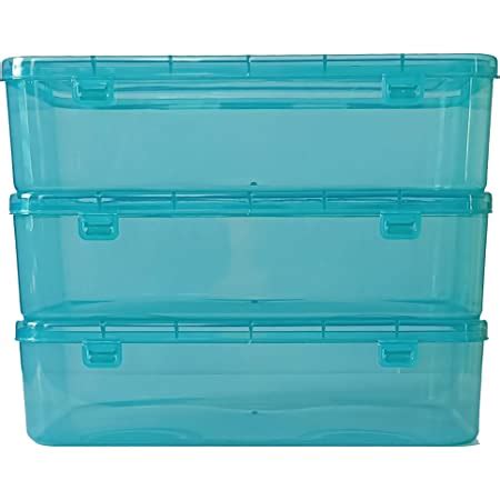 Feliz Clear Plastic Large Rectangular Storage Boxes Size 12.75x8x3.5 ...