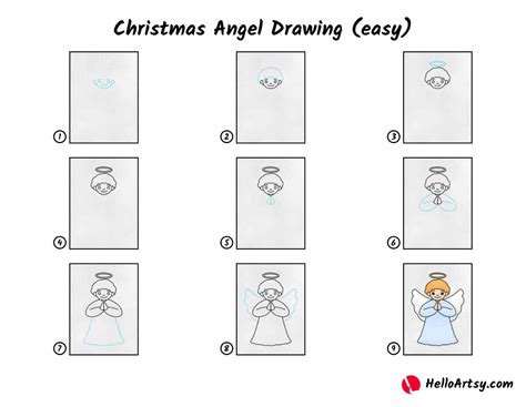 Christmas Angel Drawing (easy) - HelloArtsy