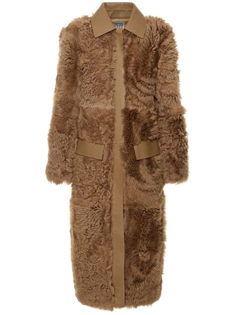 Curly shearling lamb long coat - Toteme - Women | Luisaviaroma