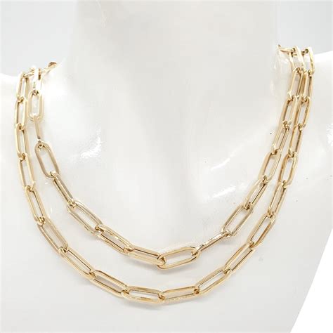 Paperclip Chain Necklace 18K Gold 1123221 – ZNZ Jewelry Affordagold