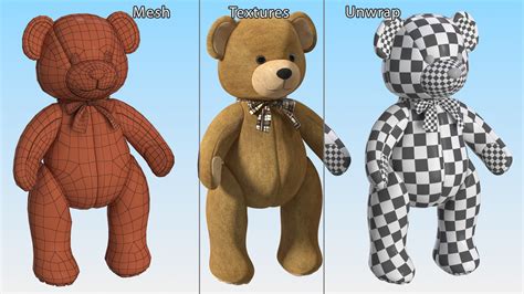 3D Teddy Bear Rigged for Maya | 3D Molier International
