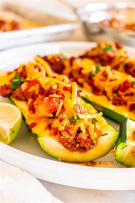 Taco Stuffed Zucchini Boats - xoxoBella