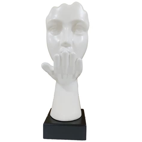 Abstract Flying Kiss Woman Face Statue Table Ascent H 31.5 cm – cutncurve