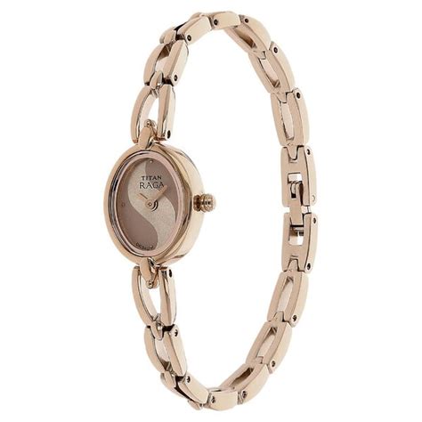 Buy Online Titan Quartz Analog Beige Dial Metal Strap Watch for Women ...