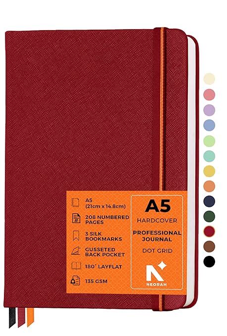 NEORAH - A5 Dot Grid PROFESSIONAL Journal -135 Gsm- (210x148 mm ...