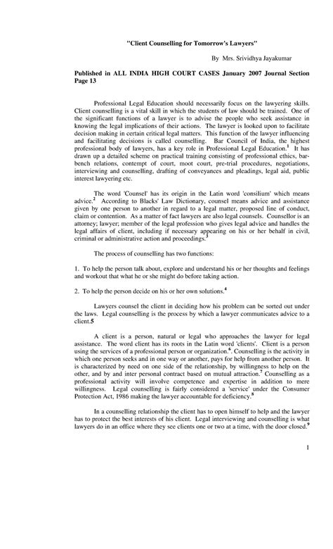 Imp Client Counseling for Tomorrow - Administration law - Delhi ...