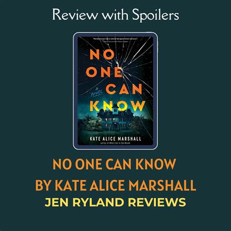 Review With Spoilers for No One Can Know - Jen Ryland Reviews