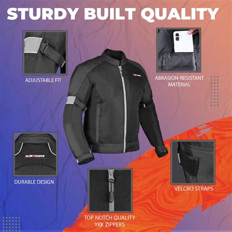 Allextreme TRIPPER Bike Riding Jacket Windproof Biker Mesh Fabric ...